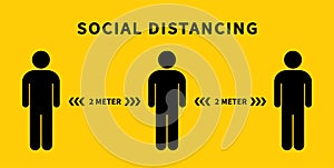 Social distancing. Keep the 1-2 meter distance. Coronovirus epidemic protective. Vector