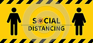 Social distancing. Keep the 1-2 meter distance. Coronovirus epidemic protective. Vector