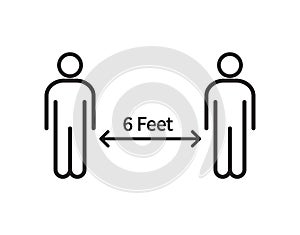 Social distancing. Keep the 1-2 meter distance. Coronovirus epidemic protective. Vector