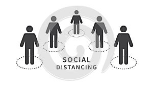 Social distancing. Keep the 2 meter distance. Coronovirus epidemic protective. Vector