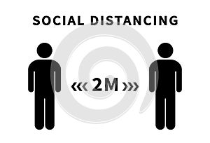 Social distancing. Keep the 2 meter distance. Coronovirus epidemic protective. Vector