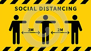 Social distancing. Keep the 2 meter distance. Coronovirus epidemic protective. Vector