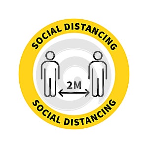 Social distancing. Keep the 2 meter distance. Coronovirus epidemic protective. Vector