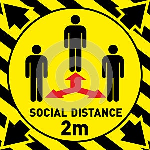 Social distancing. Keep the 2 meter distance. Coronovirus epidemic protective. Vector illustration