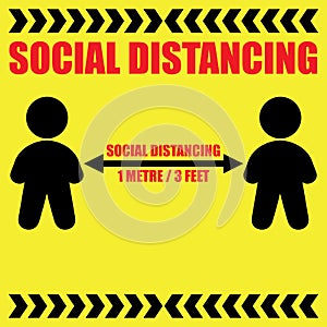 Social distancing keep your distance 1 metre