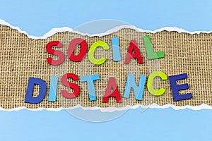 Social distancing sign observe distance space people