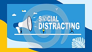 Social distracting.two people talk to keep their distance to avoid transmission of the virus