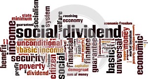 Social dividend word cloud