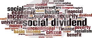 Social dividend word cloud