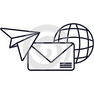Social email marketing vector flat line icon