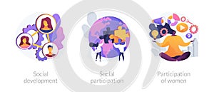 Social engagement abstract concept vector illustrations.