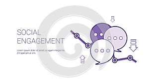 Social Engagement Web Banner With Copy Space Business Content Marketing Concept
