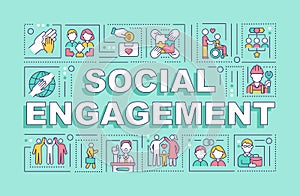 Social engagement word concepts banner