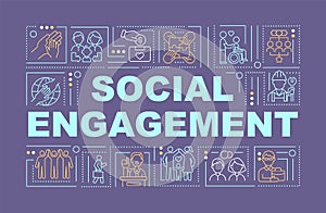 Social engagement word concepts banner