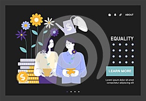 Social equity. Equal wealth distribution for better future and equal opportunities