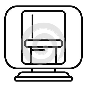 Social glass media person icon outline vector. Device display cinema