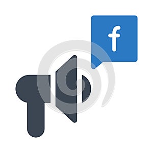 Social glyph colour vector icon