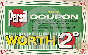 Vintage coupon for Persil 1960s