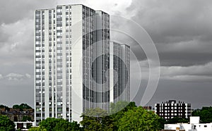Social housing high rise flats in North London UK