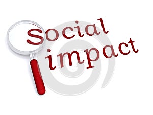 Social impact with magnifiying glass