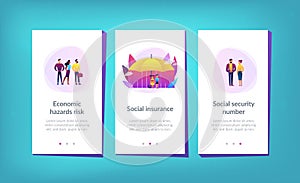 Social insurance app interface template.