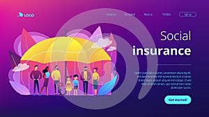 Social insurance concept landing page.