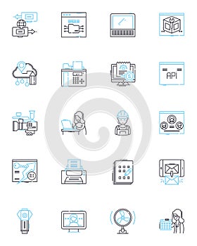 Social intelligence linear icons set. Empathy, Understanding, Interpersonal, Insightful, Communication, Perception