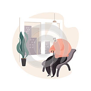 Social isolation abstract concept vector illustration.