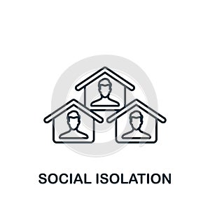 Social Isolation icon. Line simple Quarantine icon for templates, web design and infographics