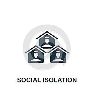 Social Isolation icon. Monochrome simple Quarantine icon for templates, web design and infographics