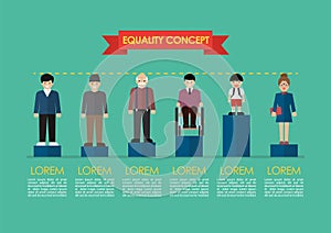 Social issue equality concept infographic photo