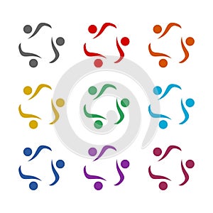 Social logo icon isolated on white background. Set icons colorful