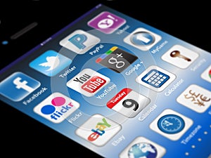 Social Madia apps on a Apple iPhone 4S