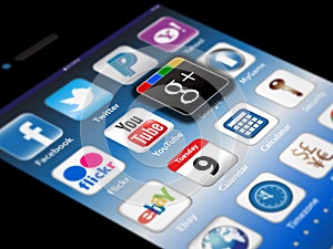 Social Madia apps on a Apple iPhone 4S