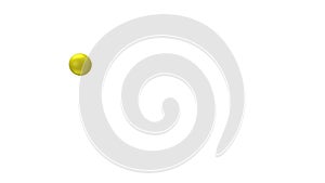 Social media. 3D Yellow smiling balls fly to the top and burst at the end on a white background. Video for posts on