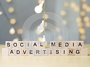 Social Media Advertising, Motivational Business Marketing Words Quotes Concept