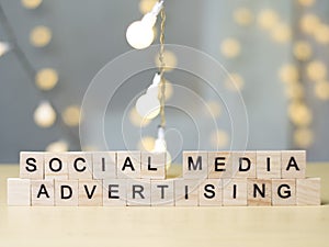 Social Media Advertising, Motivational Business Marketing Words Quotes Concept photo