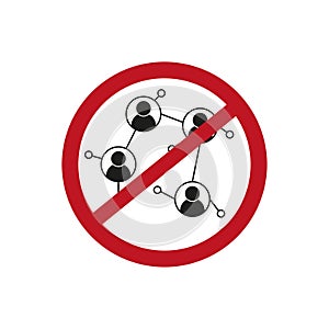 Social media ban. Prohibition of freedom of communication. No computer network. Vector illustration. EPS 10.