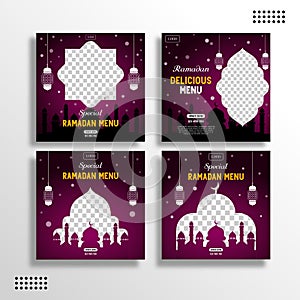 Social Media Banner Post Templates and feed posts, ramadan sales, sales pitches, culinary promotions, ready to edit and use.