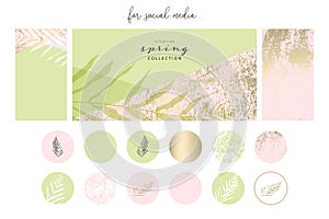 Social media banner template for advertising spring arrivals collection or seasonal sales promotion