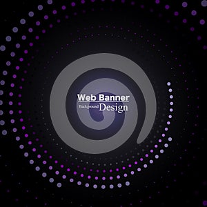 Social Media Banner Template with Dot Circle Background