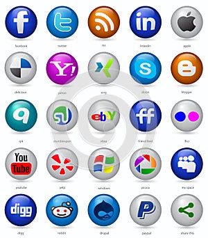 Social media buttons set