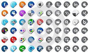 Social media buttons set