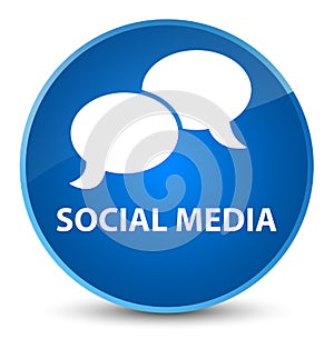 Social media (chat bubble icon) elegant blue round button