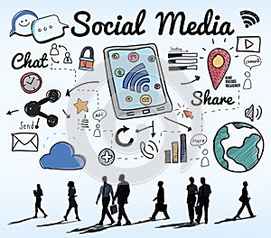 Social Media Chat Share Global Communication Concept