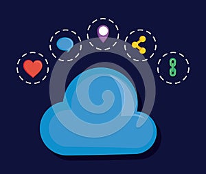 Social media cloud computing concept