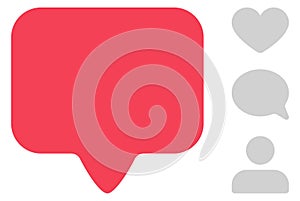 Social media comment icon. Internet interface element