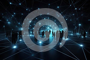 Social media communication link, virtual reality, global interconnection between users. Generative Ai