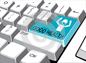 Social media concept: Enter button with good health on computer