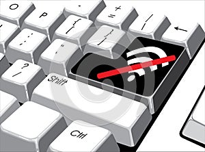 Social media concept: Enter button with not connection on computer photo